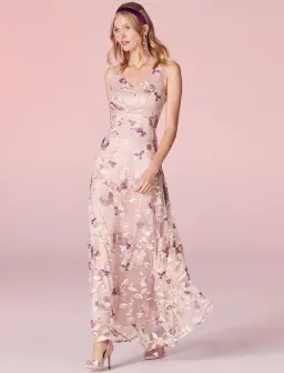 Review Bella Floral Maxi Dress Blush Size 8 for rent on The Volte - image 1