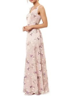 Review Bella Floral Maxi Dress Blush Size 8 for rent on The Volte - image 3