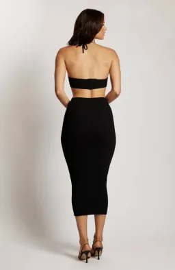 Meshki Halter Knit Midi Dress Black Size S/AU 8 for rent on The Volte - image 3