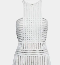 Self Portrait Striped Mesh Column Dress White Size 8 for rent on The Volte - image 5