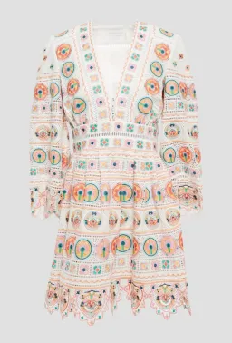 Zimmerman Embroidered Broderie Anglaise Cotton Mini Dress Print Size 8 for rent on The Volte - image 3