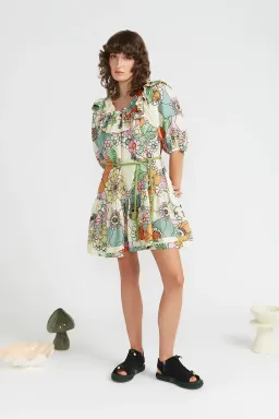 Alemais Exclusive Farah Ruffle Mini Dress Floral Size 6 for rent on The Volte - image 1