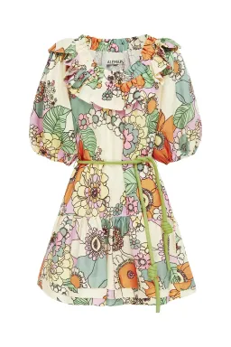Alemais Exclusive Farah Ruffle Mini Dress Floral Size 6 for rent on The Volte - image 4