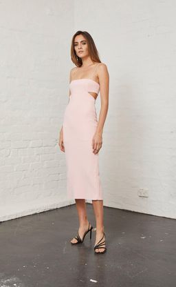 ELLE CUT OUT MIDI DRESS IN LIGHT BLUSH for rent on The Volte - image 3