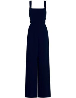Zimmermann Stretch Crepe Buckle Jumpsuit French Navy Size 8 for rent on The Volte - image 1