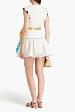 Zimmermann High Tide Flip Mini Dress in Ivory Size 2 / Au 12 for rent on The Volte - image 2