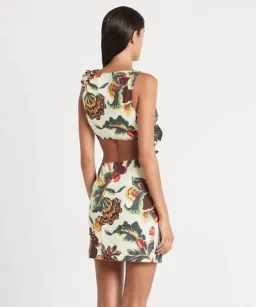Sir the Label Ambroise Knot Mini Dress Floral Print White Size 1 / AU 8 for rent on The Volte - image 3