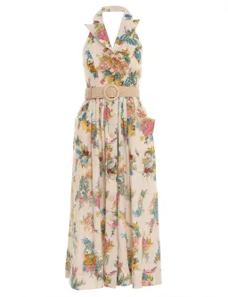 Zimmermann Clover Halter Shirt Dress Honey Peony Floral Size 2/Au 12  for rent on The Volte - image 4
