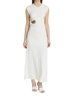 Christopher Esber Ruched Moodstone Tank Dress in White Size 8 / S for rent on The Volte - image 1