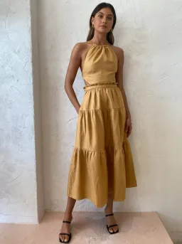 Shona Joy Aria Backless Midi Dress in Ginger Size 10 for rent on The Volte - image 3