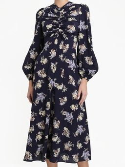 Zimmermann Sabotage Silk Rouched Midi Dress Ditsy Floral Size 8 for rent on The Volte - image 2
