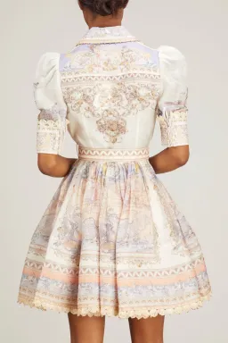 Zimmermann High Tide Mini Shirt Dress Odyssey Print Size 0 / Au 8 for rent on The Volte - image 3