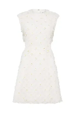 AJE Mirage Organza Cut Out Mini Dress Ivory Size 4 for rent on The Volte - image 3
