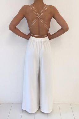 Natalie Rolt Khloe White Jumpsuit Size 6 for rent on The Volte - image 2