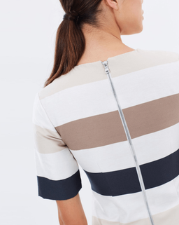 By Johnny Muted Stripe Tee Mini Dress Print Size 10 for rent on The Volte - image 5