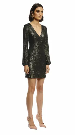 Pasduchas Spangle Sequin Mini Dress in Gunmetal Size 14  for rent on The Volte - image 2