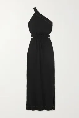 Bassike One Shoulder Cut Out Midi Dress Black Size 3/AU 12 for rent on The Volte - image 3