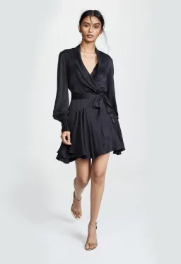 Zimmerman Silk Wrap Dress Black Size 0/Au 8 for rent on The Volte - image 1