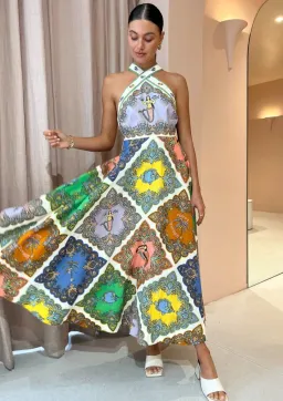 Alemais Trippy Troppo Halter Midi Dress Multi Print Size 8 for rent on The Volte - image 2