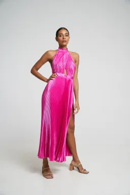 L'idee  Renaissance Split Dress Flamingo Pink Size AU 12  for rent on The Volte - image 1