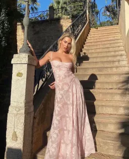 House of CB Seren Corset Lace Back Maxi Dress Pink Size M / Au 10 for rent on The Volte - image 7