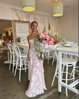 House of CB Seren Corset Lace Back Maxi Dress Pink Size M / Au 10 for rent on The Volte - image 6