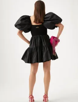 Aje Casa Puff Sleeve Mini Dress Black Size 12 / L for rent on The Volte - image 2