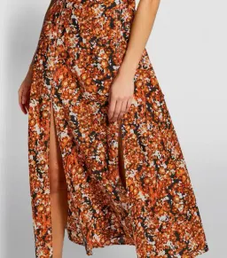 Camilla and Marc Asterid Midi Print Dress Orange Size AU 6 for rent on The Volte - image 6