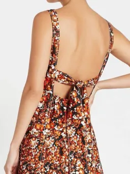 Camilla and Marc Asterid Midi Print Dress Orange Size AU 6 for rent on The Volte - image 5