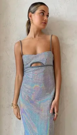 Manning Cartell Platinum Queen Slip Dress In Silver Size AU 8 for rent on The Volte - image 3