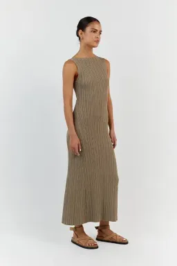 Dissh Ivy Moss Midi Dress Brown Size AU 8 for rent on The Volte - image 2
