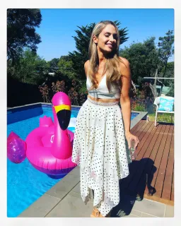 Ixiah The Label Allegra Polkadot Skirt Cream Size AU 10 for rent on The Volte - image 1