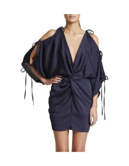 Shona Joy Calypso Twist Kimono Mini Dress Navy Blue Size 6 for rent on The Volte - image 1