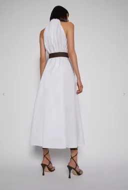 Scanlan Theodore Cotton Strapping Halter Neck Dress White Size 6 for rent on The Volte - image 3
