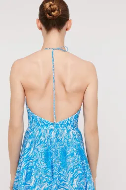 Scanlan Theodore Cotton Ocean Shoestring Dress Blue/Print Size 10  for rent on The Volte - image 4