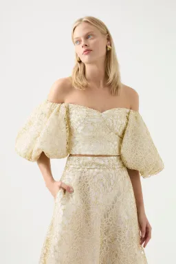 Aje Patina Lace Top and Midi Skirt Set Ivory Size 8/10 for rent on The Volte - image 2