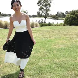 Pilgrim Strapless Midi Dress Black/White Size 10 for rent on The Volte - image 2