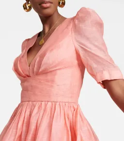 Zimmermann Wonderland Silk Linen Mini Dress Pink Size 1 / Au 10 for rent on The Volte - image 2