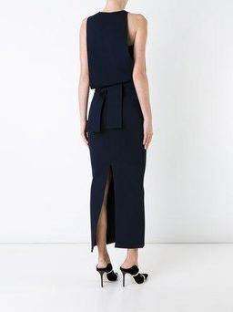 ScanlandTheodore Draped Crepe knit dress. -  Navy for rent on The Volte - image 3