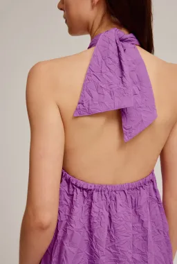 Venroy Crushed Halter Midi Bright Purple Size S/AU 8 for rent on The Volte - image 4