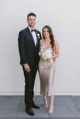 Shona Joy La Lune Bias Cowl Midi Dress in Gold Size 8 for rent on The Volte - image 1