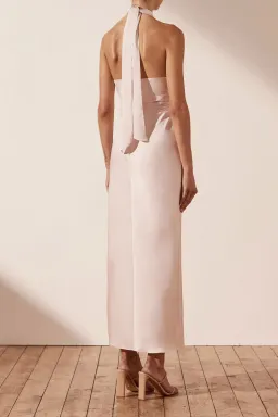 Shona Joy Luxe Gathered Halter Midi Dress in Porcelain Size 10 for rent on The Volte - image 2