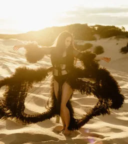 Gigi Tulle Robe in Black One Size for rent on The Volte - image 7