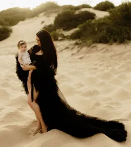 Gigi Tulle Robe in Black One Size for rent on The Volte - image 1