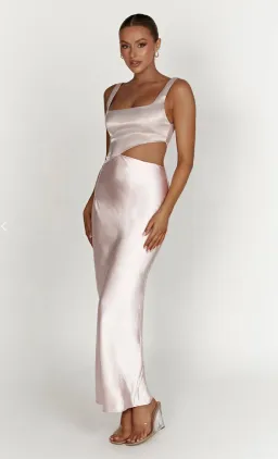 Meshki Gianna Two Tone Slashed Maxi Dress Blush Pink Size 8  for rent on The Volte - image 1