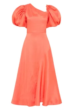 Aje Maia Off Shoulder Midi Dress Coral Size 10 for rent on The Volte - image 4
