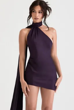 House Of CB Aida Asymmetrical Wrap Neck Dress Night Shade Size S / Au 8 for rent on The Volte - image 2