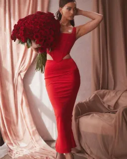 House Of CB Edetta Corset and Colette Skirt Set Red Size S / Au 8 for rent on The Volte - image 3