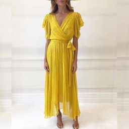 Bec & Bridge Hibiscus Golden yellow midi size 8 for rent on The Volte - image 3