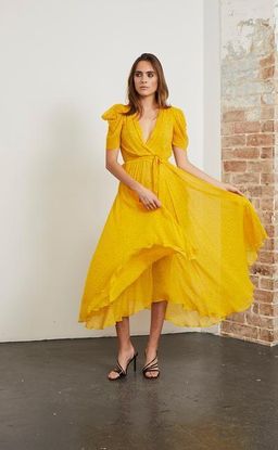 Bec & Bridge Hibiscus Golden yellow midi size 8 for rent on The Volte - image 1